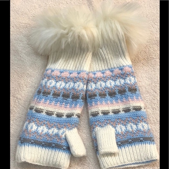 Free People Fingerless Knit Faux Fur Long Gloves - Picture 6 of 6